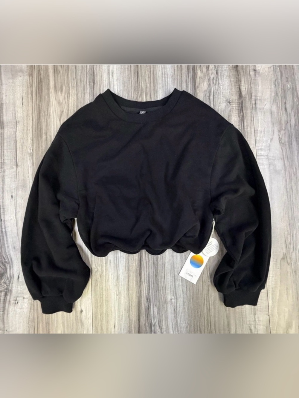 Vuori Sedona Bubble Crew Black Sweatshirt VW2097 XXS NEW
